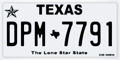 TX license plate DPM7791