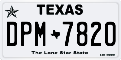 TX license plate DPM7820