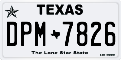 TX license plate DPM7826