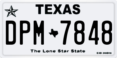 TX license plate DPM7848