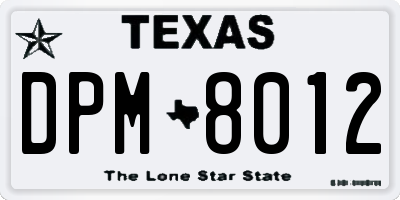 TX license plate DPM8012