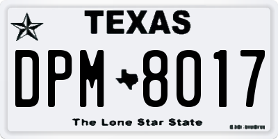 TX license plate DPM8017
