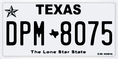 TX license plate DPM8075