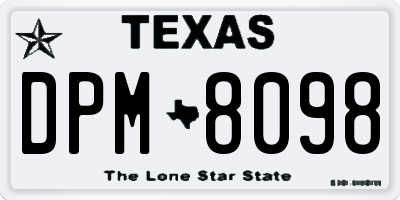 TX license plate DPM8098