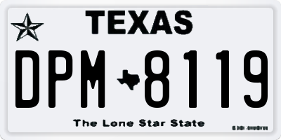 TX license plate DPM8119