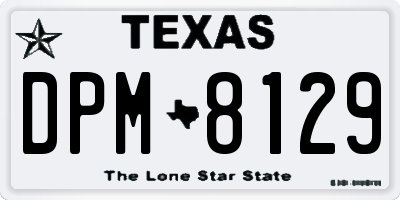 TX license plate DPM8129