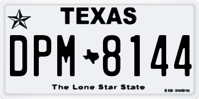 TX license plate DPM8144