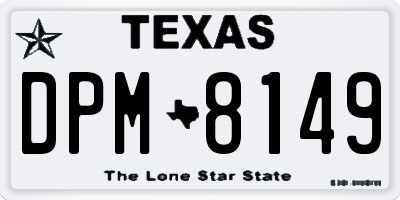 TX license plate DPM8149