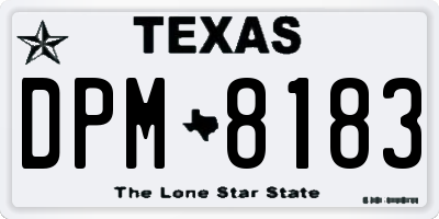TX license plate DPM8183