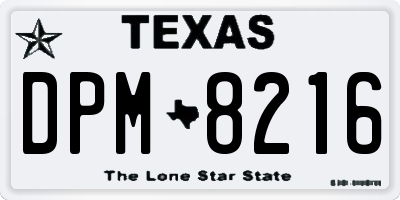 TX license plate DPM8216