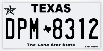 TX license plate DPM8312