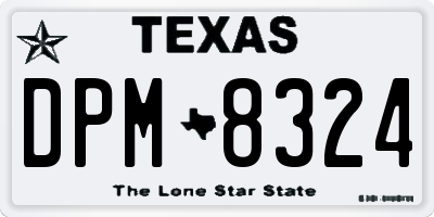 TX license plate DPM8324