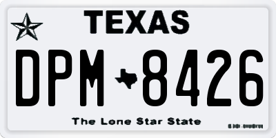 TX license plate DPM8426