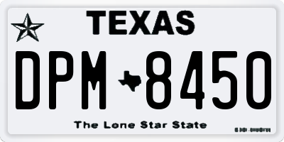 TX license plate DPM8450