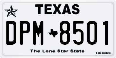 TX license plate DPM8501