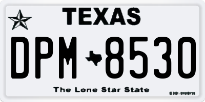 TX license plate DPM8530