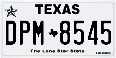 TX license plate DPM8545