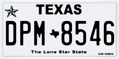 TX license plate DPM8546