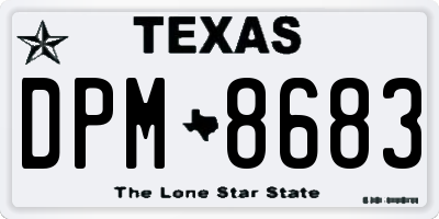 TX license plate DPM8683
