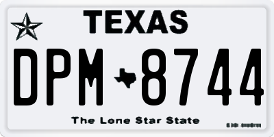 TX license plate DPM8744