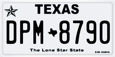 TX license plate DPM8790