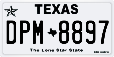 TX license plate DPM8897