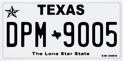 TX license plate DPM9005