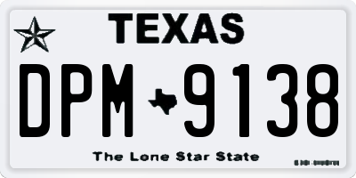 TX license plate DPM9138