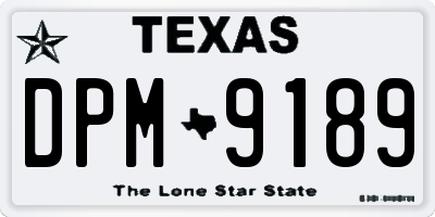 TX license plate DPM9189