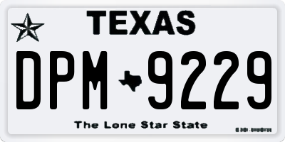 TX license plate DPM9229