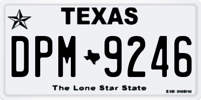TX license plate DPM9246