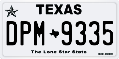 TX license plate DPM9335