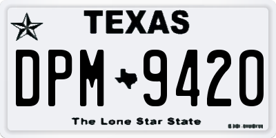 TX license plate DPM9420