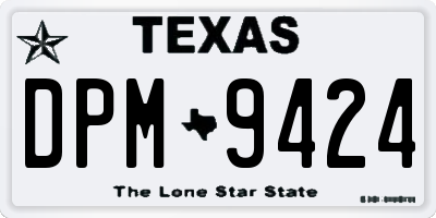 TX license plate DPM9424