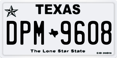 TX license plate DPM9608
