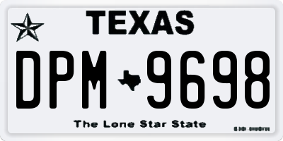 TX license plate DPM9698
