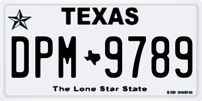 TX license plate DPM9789