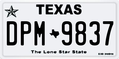 TX license plate DPM9837