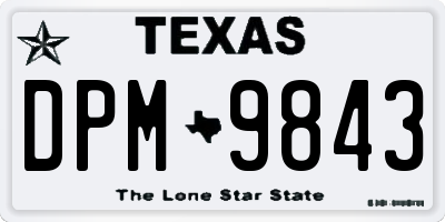 TX license plate DPM9843