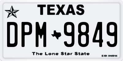 TX license plate DPM9849
