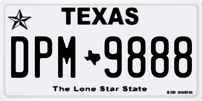 TX license plate DPM9888
