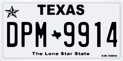 TX license plate DPM9914