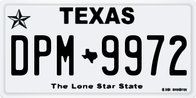 TX license plate DPM9972