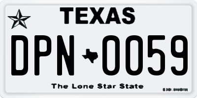 TX license plate DPN0059