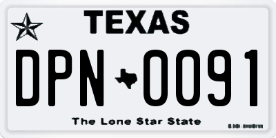 TX license plate DPN0091