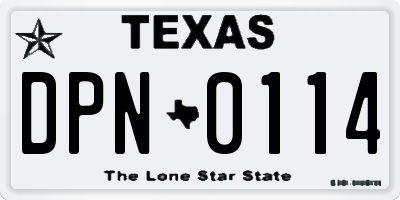 TX license plate DPN0114