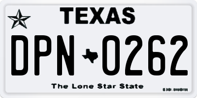 TX license plate DPN0262
