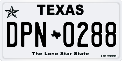 TX license plate DPN0288