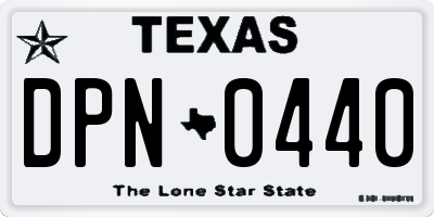 TX license plate DPN0440