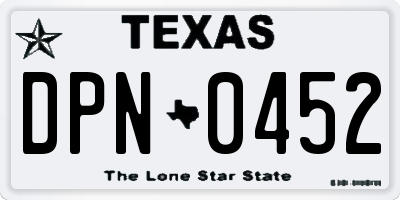 TX license plate DPN0452